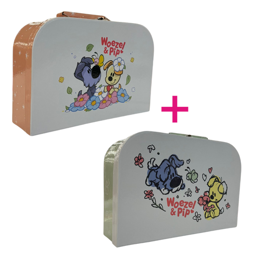 COMBIDEAL: Woezel & Pip Koffer Oranje + Koffer Groen