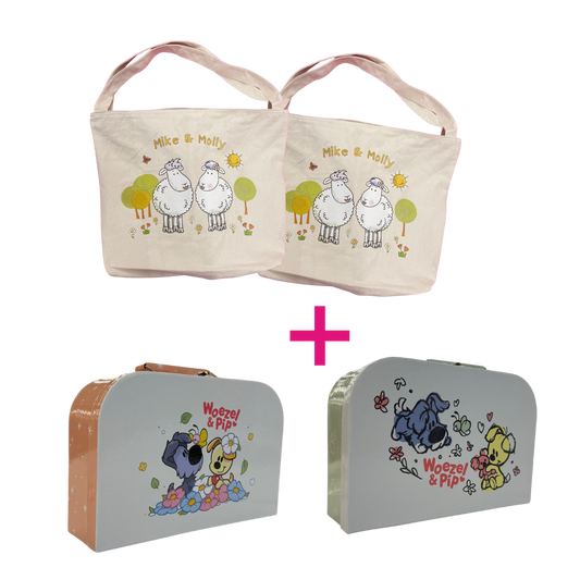 Mike & Molly Shopper + Koffer Groen + Koffer Oranje