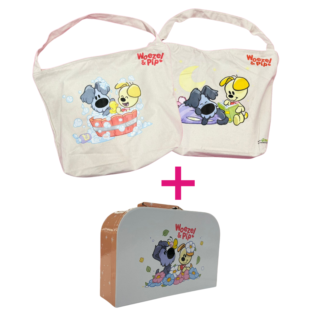 Woezel & Pip Shopper + Koffer Oranje